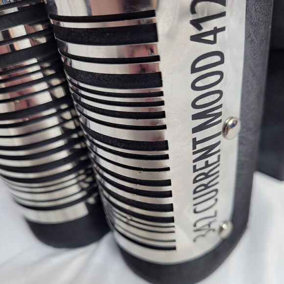 DOLLS KILL‎ Current Mood black vegan strappy barcode rare 6" platform heels 10 - Picture 10 of 12